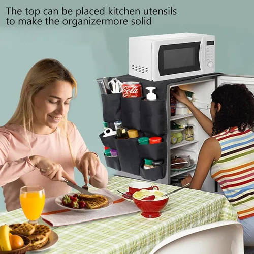 Miniatura 6 de Over The Fridge Organizer Storage – Organizador de mini refrigerador mejorado 2023 – Esenciales de habitación universitaria para estudiantes
