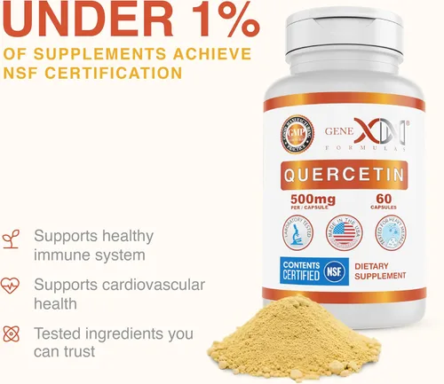 Miniatura 5 de Genex Formulas Quercetina 500mg (60 cápsulas) sin OMG, sin gluten (paquete de 3)