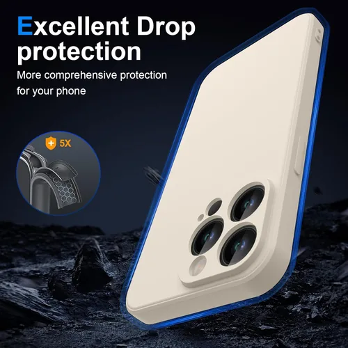 Miniatura 2 de Funda para Samsung Galaxy S22 Ultra, silicona líquida de alta calidad sedosa al tacto, protección de la cámara, forro de microfibra suave Beige