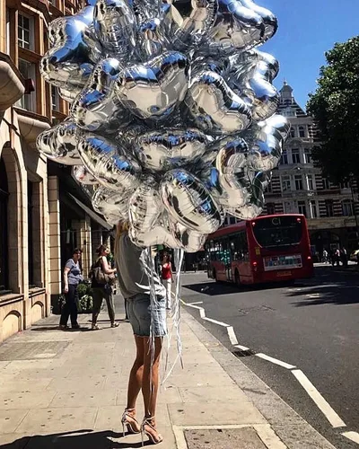 Miniatura 3 de 10 globos de papel de aluminio plateado en forma de corazón de 18 pulgadas, globos de Mylar para baby shower, boda, San Valentín, decoraciones de 18