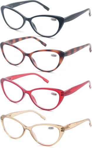 Miniatura 2 de Gafas de Lectura para Mujeres, Ligeras y Elegantes, Lindas Lentes para Leer con Bisagras de Resorte, Juego de 4 Pares