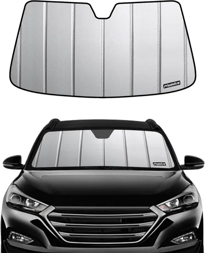 Pigenius Parasol para parabrisas para Hyundai Tucson 2010-2015, acabado de cuero gris premium