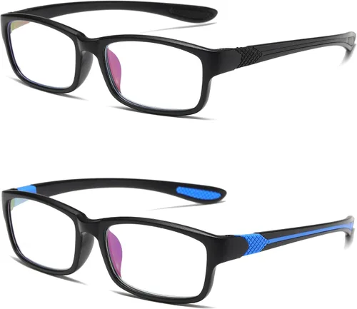 Miniatura 7 de Gafas de lectura para hombre, 4 pares, ultra ligeras, TR90, estilo deportivo, bloqueo de luz azul, lectores+3.5