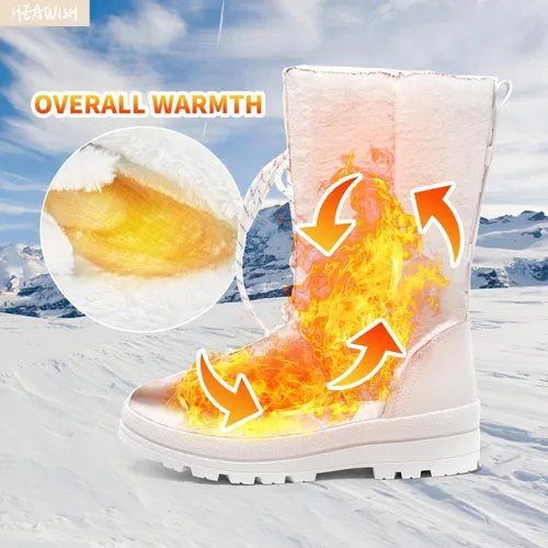 Miniatura 5 de HEAWISH Botas de nieve de invierno con forro de piel para mujer
