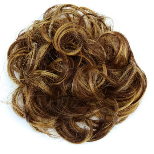 Miniatura 31 de CAISHA by Prettyshop Hairpiece Scrunchy Updo Bridal Peinado Voluminoso Ondulado Moño Desordenado Mezcla Rubio G13AL