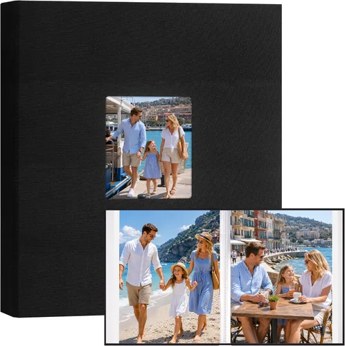 Miniatura 10 de Aevdor Álbum de fotos de 11 x 14 pulgadas con capacidad para 64 fotos, portafolio de arte con cubierta de lino de 11 x 14 pulgadas, carpeta