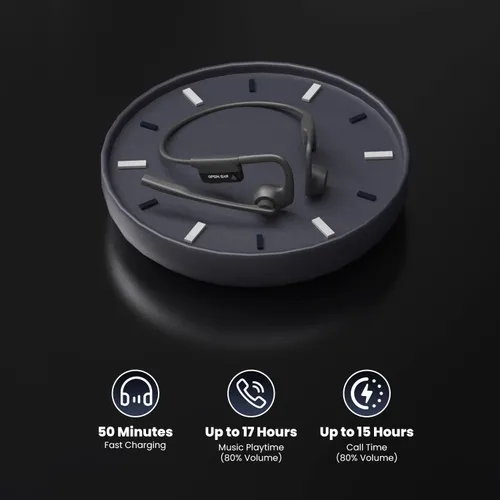 Miniatura 5 de SANOTO Auriculares de oreja abierta con micrófono, auriculares inalámbricos de oreja abierta Bluetooth 5.3/emparejamiento multipunto/micrófono