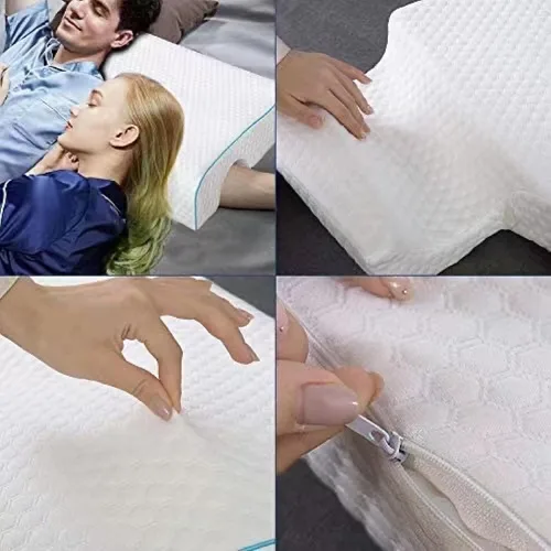 Miniatura 4 de Almohada de espuma viscoelástica arqueada para adultos con orificio para el brazo - Núcleo de espuma viscoelástica 3D arqueada, almohada de rebote