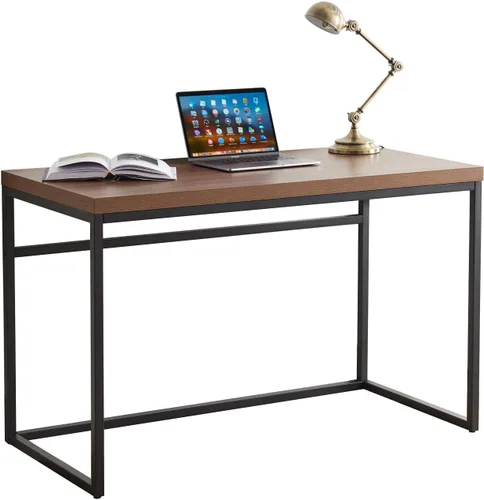 Miniatura 9 de CENSI Escritorio para computadora de 47 pulgadas, mesa de escritura industrial moderna con parte superior de madera de 1.6 pulgadas de grosor, marco