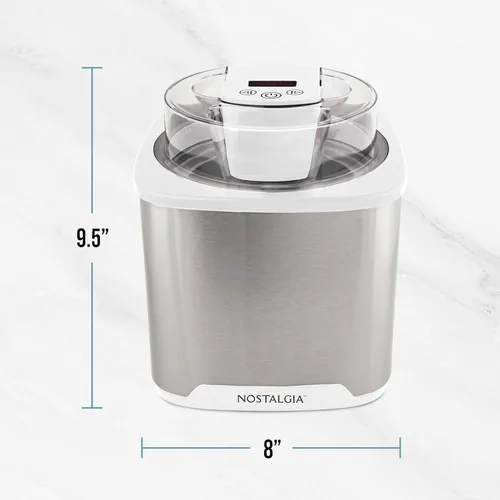 Miniatura 7 de Nostalgia Fabricante de helados eléctrico de 2 cuartos de galón – Haz helado casero, gelato, sorbete y yogur congelado – Sin necesidad de sal/hielo