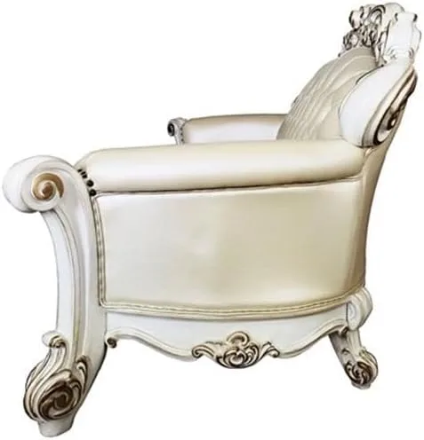 Miniatura 6 de Acme Vendome Sofá con 5 Almohadas en PU Champagne y Acabado Perla Antigua