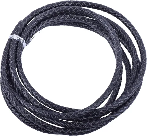 Miniatura 16 de KONMAY 2 yardas 8.0mm Cordón redondo de cuero trenzado auténtico marrón antiguo para corbata de bolo