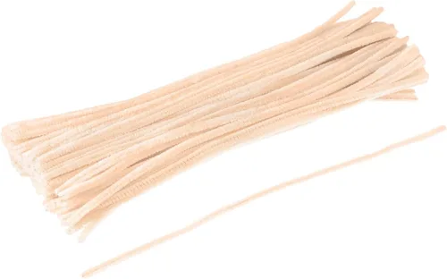 MECCANIXITY Tallos de felpilla para limpiar pipas de 12 pulgadas para manualidades, manualidades, color beige, paquete de 100