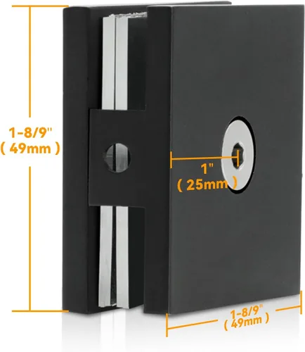 Miniatura 2 de CKB Abrazadera de vidrio de latón, 2 paquetes de clips de montaje en pared y piso, para vidrio de 5/16 a 3/8 pulgadas de grosor de vidrio, negro mate