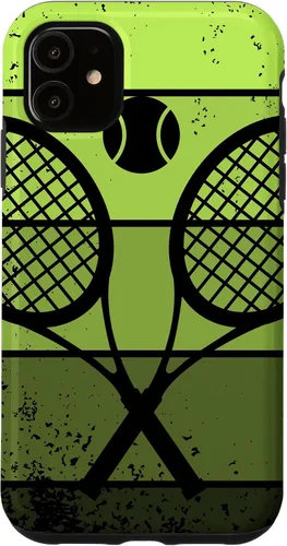 Miniatura 7 de Raqueta de jugador de tenis para iPhone 13 con cancha de pelota de tenis Vintage Retro Case