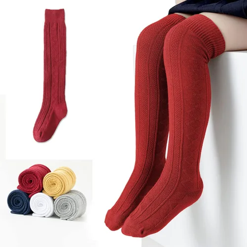 Miniatura 20 de EPEIUS Calcetines altos hasta la rodilla para bebés y niños pequeños (paquete de 3/5)