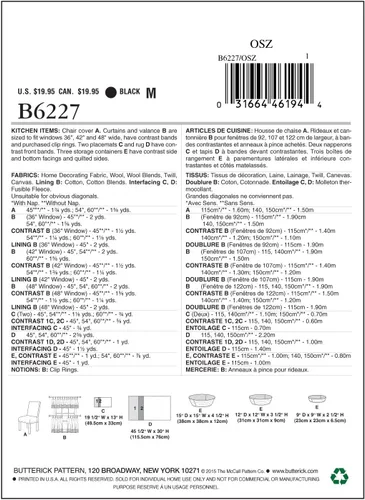 Miniatura 3 de BUTTERICK PATTERNS Artículos de cocina B6227OSZ, talla única