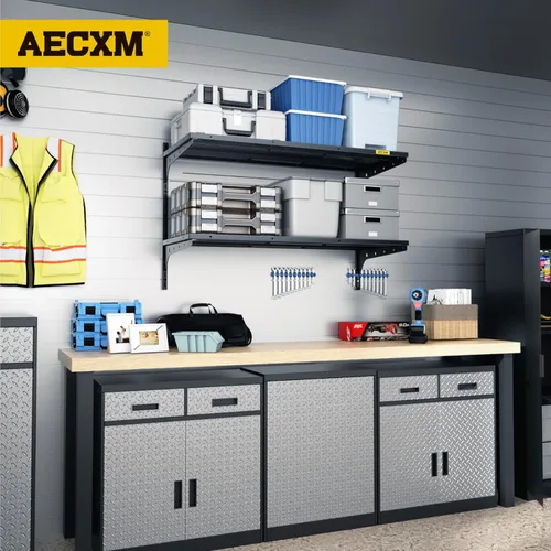 Miniatura 2 de Aecxm Paquete de 1 estantería de garaje de 1.3 x 3 pies para montaje en pared, capacidad de carga de 400 libras, 15.6 x 36 pulgadas por estante