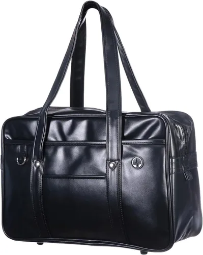 Miniatura 9 de Mikikit Bolsa de viaje portátil de cuero para hombre, bolsa de hombro para portátil, maletín para libros, para hombre, uniforme japonés, bolsa