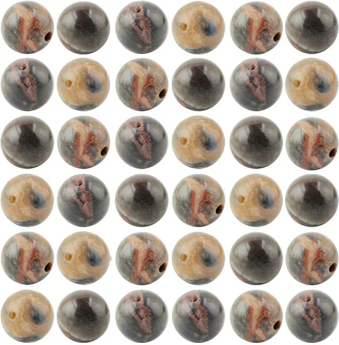Miniatura 14 de Cuentas de piedra natural, 100 cuentas redondas de obsidiana negra de 0.315 pulgadas (0.315 in), cuentas sueltas de piedra auténtica