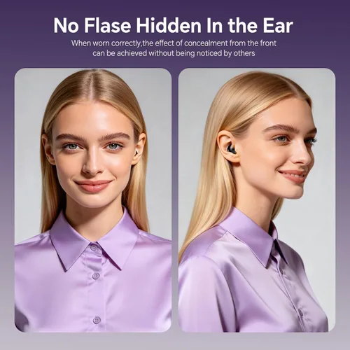 Miniatura 5 de Xmenha Auriculares invisibles inalámbricos con Bluetooth, para dormir de lado, pequeños y pequeños, pequeños y pequeños, de perfil bajo, discretos