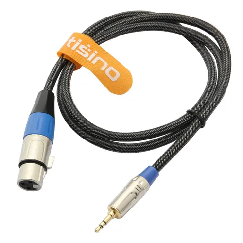 Miniatura 8 de Tisino - Cable de micrófono XLR a 3.5mm - 0.30 metros XLR hembra no balanceado a 9/64" para videocámaras, cámaras DSLR, dispositivo de grabación