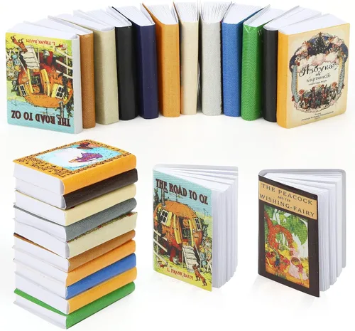 Miniatura 8 de Libros Mini de Navidad, 24 piezas de libros en miniatura 1:12, libros pequeños para accesorios de casa de muñecas, cosas mini de Navidad
