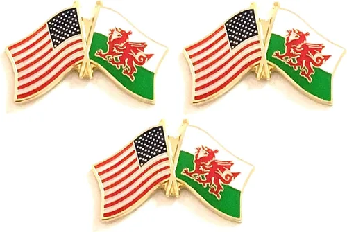 Miniatura 167 de 3 Pines de solapa con banderas de Estados Unidos y países internacionales, paquete de 3 pines dobles con diseño de banderas de Estados Unidos