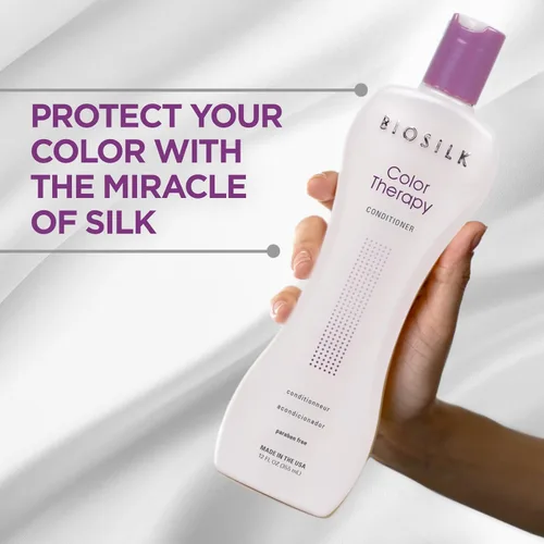 Miniatura 3 de BioSilk Acondicionador de terapia de color, repone la humedad mientras protege el color, mejora la vitalidad y el brillo, sin sulfatos, parabenos ni