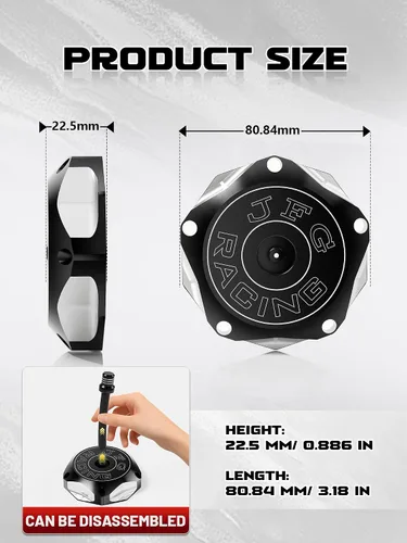 Miniatura 3 de Tapa de Gasolina JFG RACING para ATV, Cubierta de Tanque de Combustible CNC para YFZ 450, YFZ450R, Banshee 350 200, Raptor 660 350 250 125, Warrior