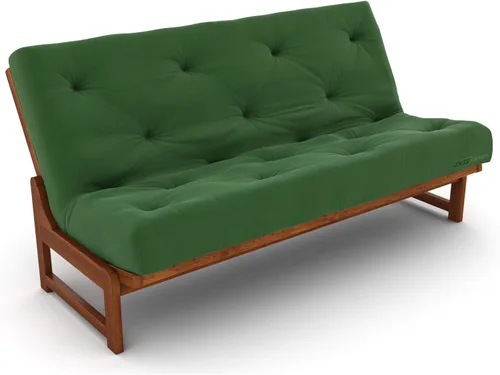 Miniatura 3 de Nirvana Futons Colchón de futón completo de felpa, cómodo de 8 pulgadas, sarga verde cazador, fabricado en Estados Unidos
