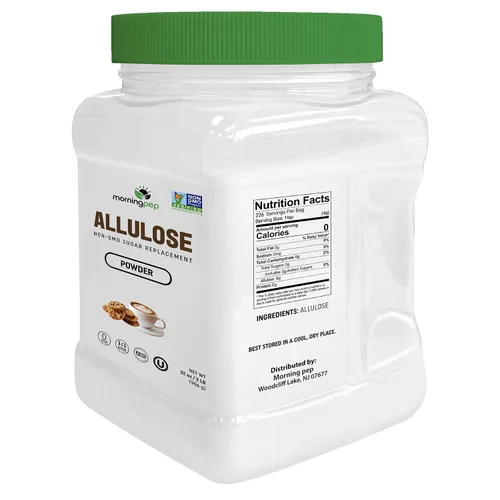 Miniatura 2 de Morning Pep Edulcorante de Alulosa 2 lb – Alternativa de Azúcar Sin Calorías, 100% Puro, Sin Eritritol, Verificado por el Proyecto No-OMG