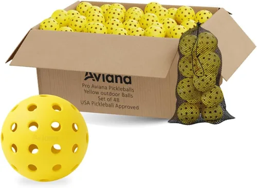Outdoor Pickleball Balls USAPA Approved for Tournament Play 6 12 48 Packs Durable 40-Hole Design Ideal for All Skill Levels Pickleball Accessories