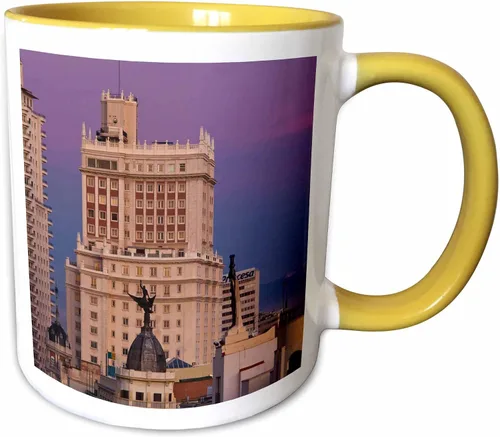 Miniatura 12 de 3dRose Taza de España, Madrid, Gran Vía y Edificio España, 11 oz, color negro