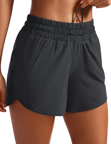 Miniatura 13 de CRZ YOGA Dolphin - Pantalones cortos deportivos para mujer de 5 pulgadas, cintura media, secado rápido, para correr, entrenamiento, gimnasio, pista