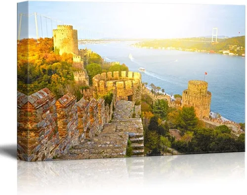 Miniatura 7 de Impresiones en lienzo para pared, hermosos ciervos rojos/ciervos en un paisaje de bosque brumoso en otoño/otoño Decoración moderna de pared/arte