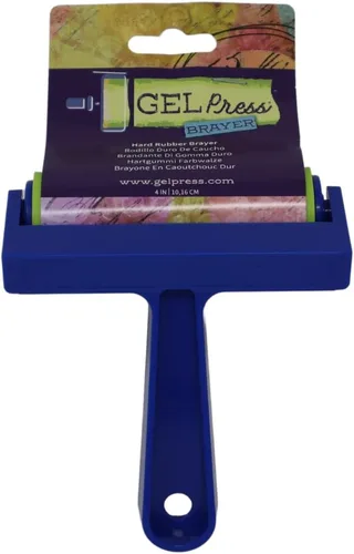 Brayer de goma Gel Press de 4 pulgadas, para grabado, álbumes de recortes, manualidades de papel, decoración del hogar y más, azul y verde