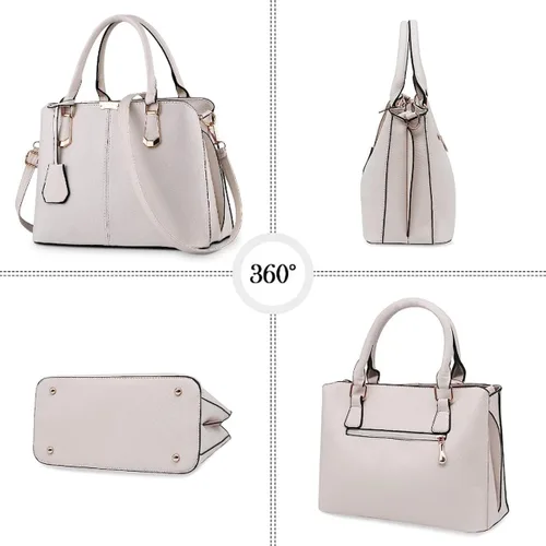 Miniatura 4 de Bolsos y bolsos de mano para mujer, de piel sintética, con asa superior, bolso de hombro