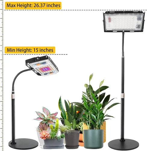 Miniatura 6 de LBW Luz de cultivo para plantas de interior, luz LED de escritorio de espectro completo, lámpara de cultivo pequeña con temporizador de 4 H/8H/12H