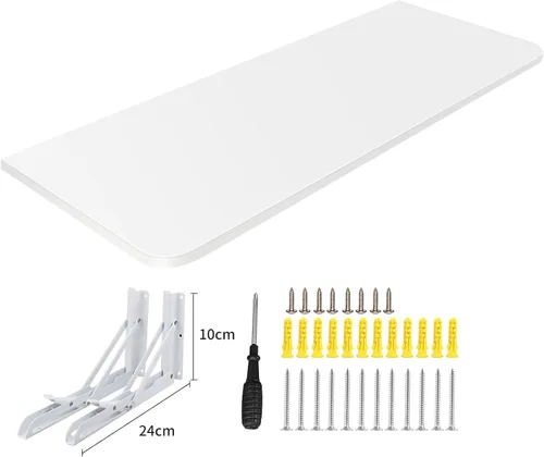 Miniatura 5 de Mesa de comedor plegable de pared - Mesa de cocina compacta de madera maciza (23.6 x 11.8 x 0.6 in) para soluciones de ahorro de espacio