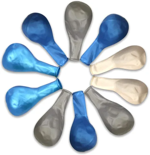 Miniatura 13 de 100 globos de látex azul de 12 pulgadas, grandes, gruesos, grandes, redondos, biodegradables, a granel, helio, gas o aire, inflados para cumpleaños