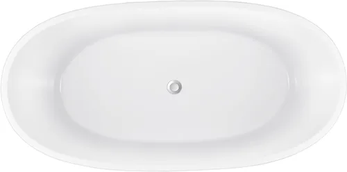 Miniatura 8 de Bañera independiente de acrílico Lucite de 59", forma columnar, tina de remojo contemporánea con desagüe central cromado con grifo de pie