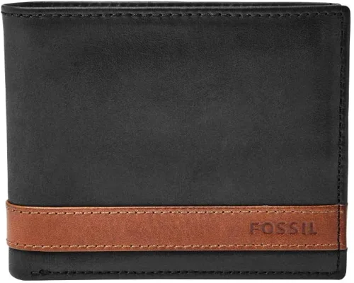 Miniatura 2 de Fossil Billetera plegable de cuero Quinn para hombre