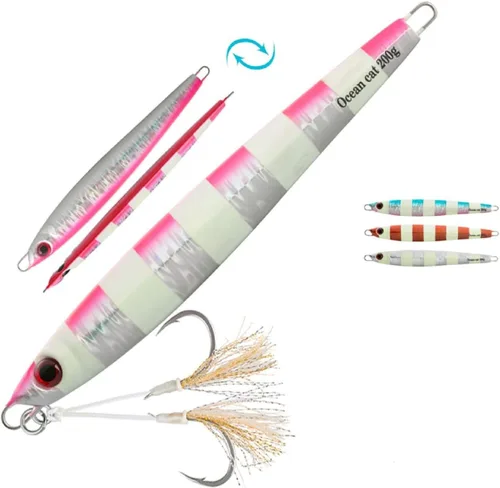 Miniatura 29 de OCEAN CAT Jigs de pesca de agua salada en alta mar Jigging de velocidad de lanzamiento lento señuelos vertical Jigging vertical Plantilla de otoño