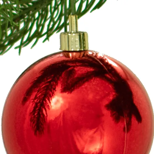Miniatura 2 de Brillo Rojo Adornos de Bola de Navidad de Plástico, Adornos Colgantes Inastillables para Interior/Exterior (50mm)