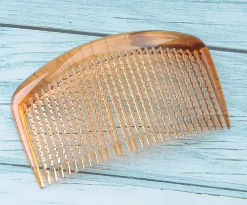 Miniatura 4 de 6 piezas de 29 dientes de pelo francés peine lateral estilo vintage café negro marrón plástico torcido pinzas para el cabello para mujeres niñas