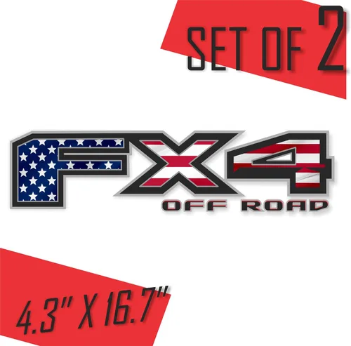 Miniatura 2 de Gold Hook FX4 - Calcomanías todoterreno compatibles con Ford F-150 F-250 F-350, serie Peel & Stick, bandera estadounidense, fácil de instalar, juego
