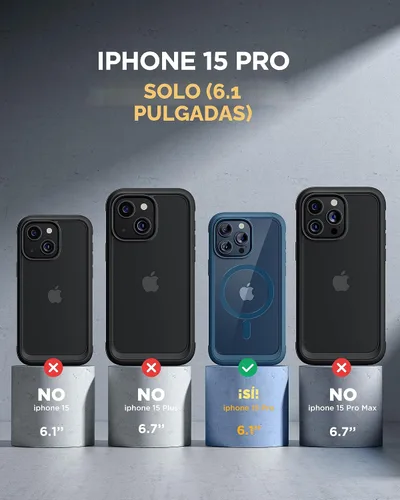 Miniatura 6 de Miracase - Funda magnética para iPhone 15 Pro [Compatible con MagSafe] Funda de cuerpo completo con protector de pantalla de vidrio incorporado
