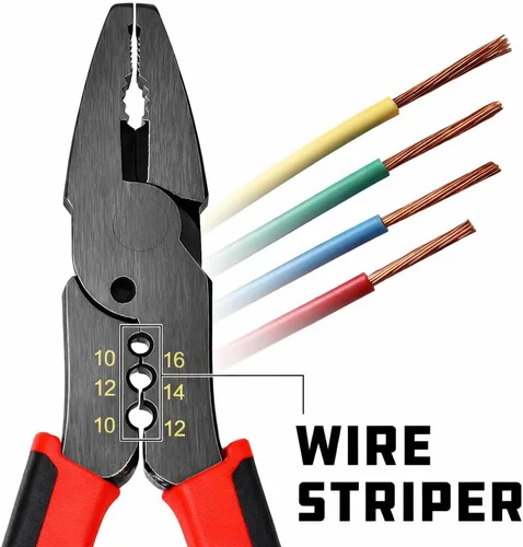 Miniatura 4 de Powerbuilt Alicates extractores de tornillos pelados, Alicates Linesman de servicio pesado de 6 ", alicates multiusos para extracción