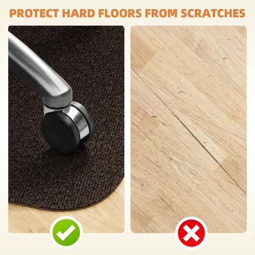 Miniatura 5 de Tapete para silla de oficina para pisos de madera dura y baldosas, 48" x 36" Tapetes para silla de escritorio de computadora, Tapete antideslizante